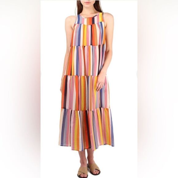 Xirena Eva Dress in Colorful Aventine Stripe - Picture 2 of 11